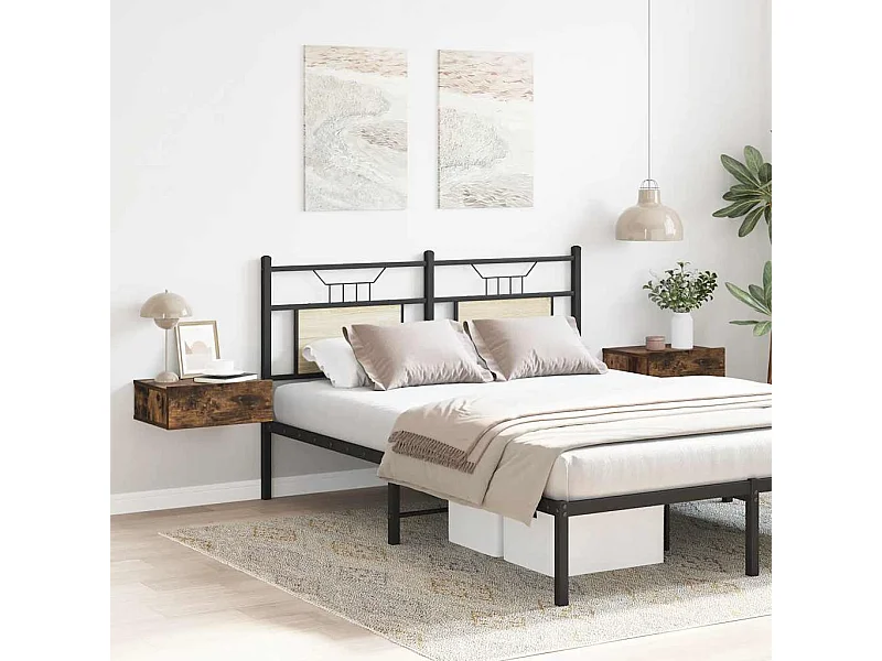 Stanford  Tables de chevet flottantes 2 pcs Chêne fumé 40x30x15 cm