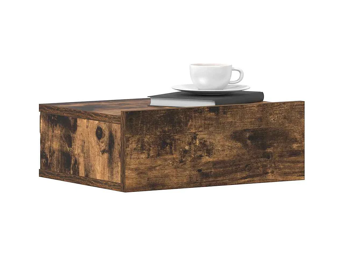 Stanford  Tables de chevet flottantes 2 pcs Chêne fumé 40x30x15 cm