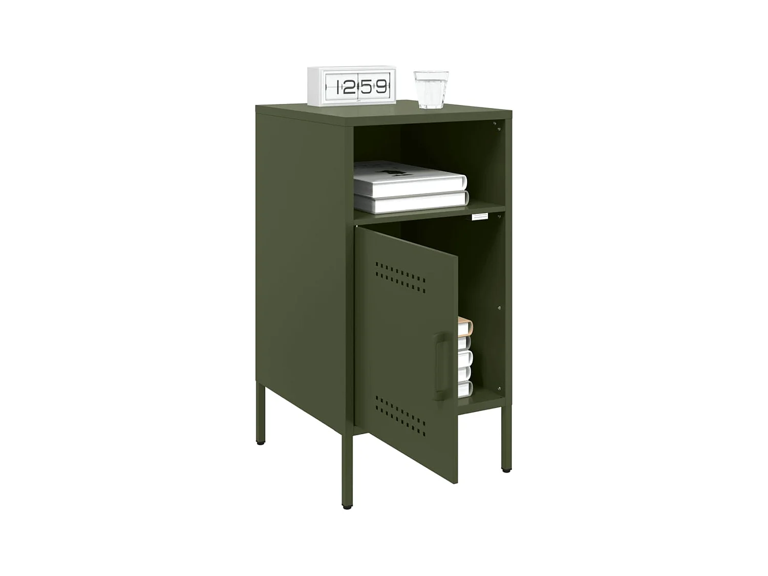 Channelview  Table de chevet vert olive 36x39x68 cm acier