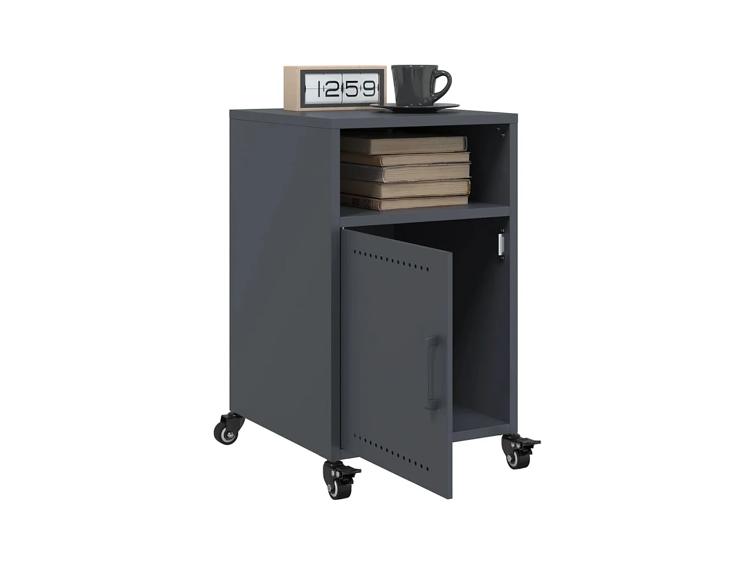 Jana  Tables de chevet 2 pcs anthracite 36x39x59 cm acier