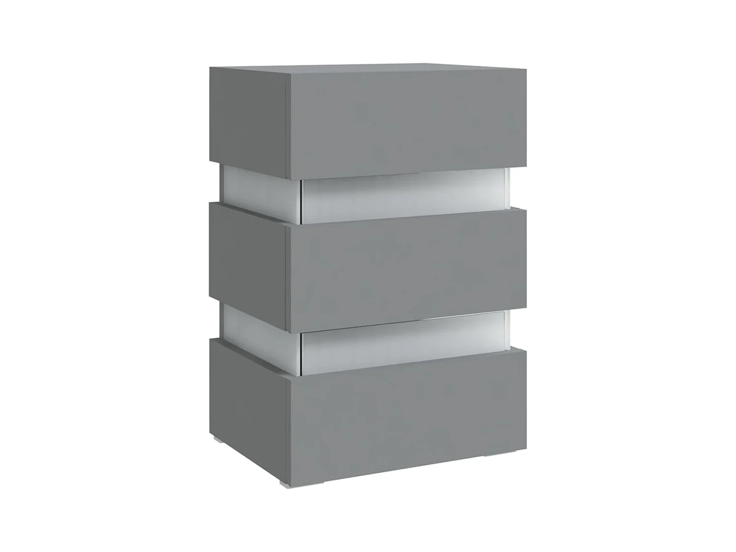 Mohn  Table de chevet à LED Gris 45x35x67 cm Bois d'ingénierie