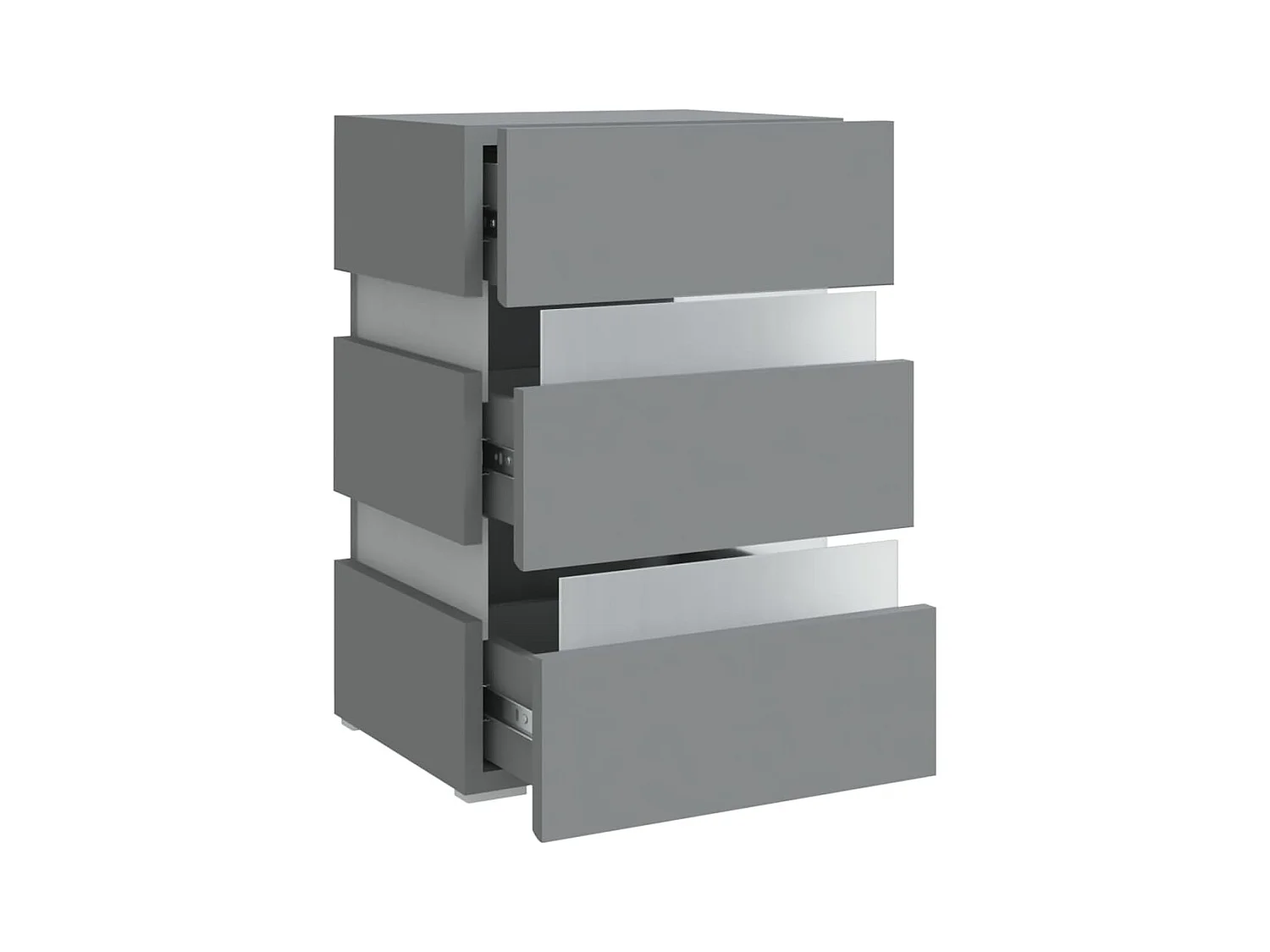 Mohn  Table de chevet à LED Gris 45x35x67 cm Bois d'ingénierie