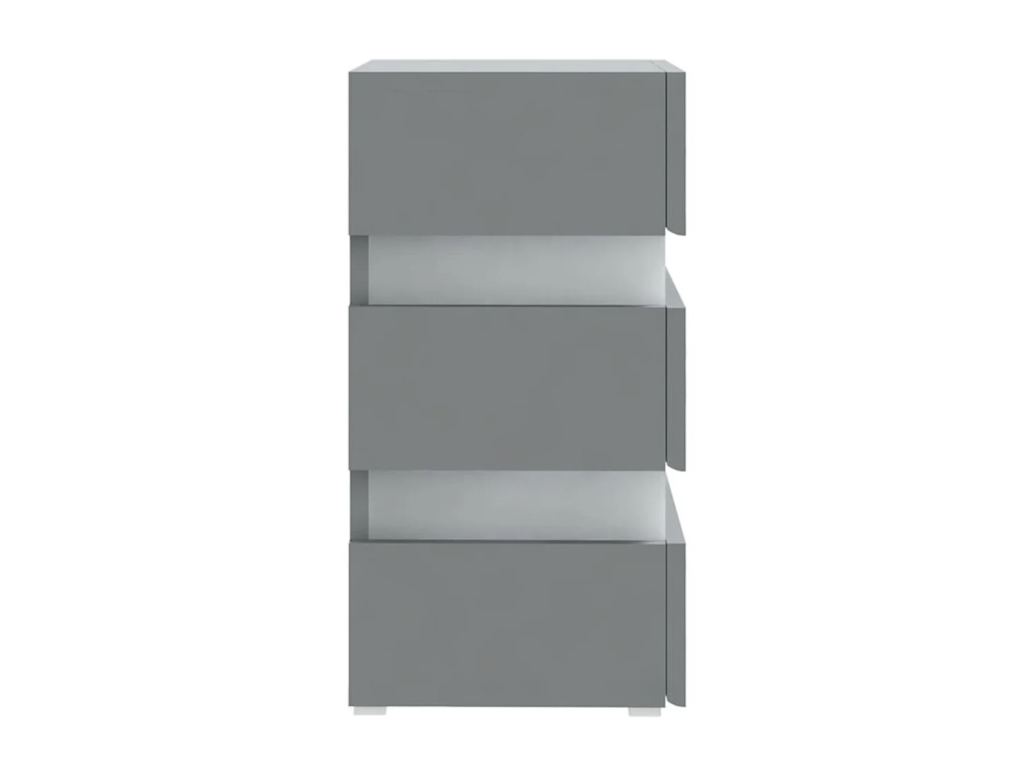 Mohn  Table de chevet à LED Gris 45x35x67 cm Bois d'ingénierie