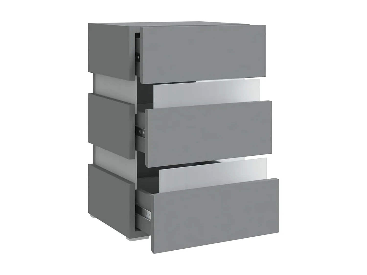 Mohn  Table de chevet à LED Gris 45x35x67 cm Bois d'ingénierie