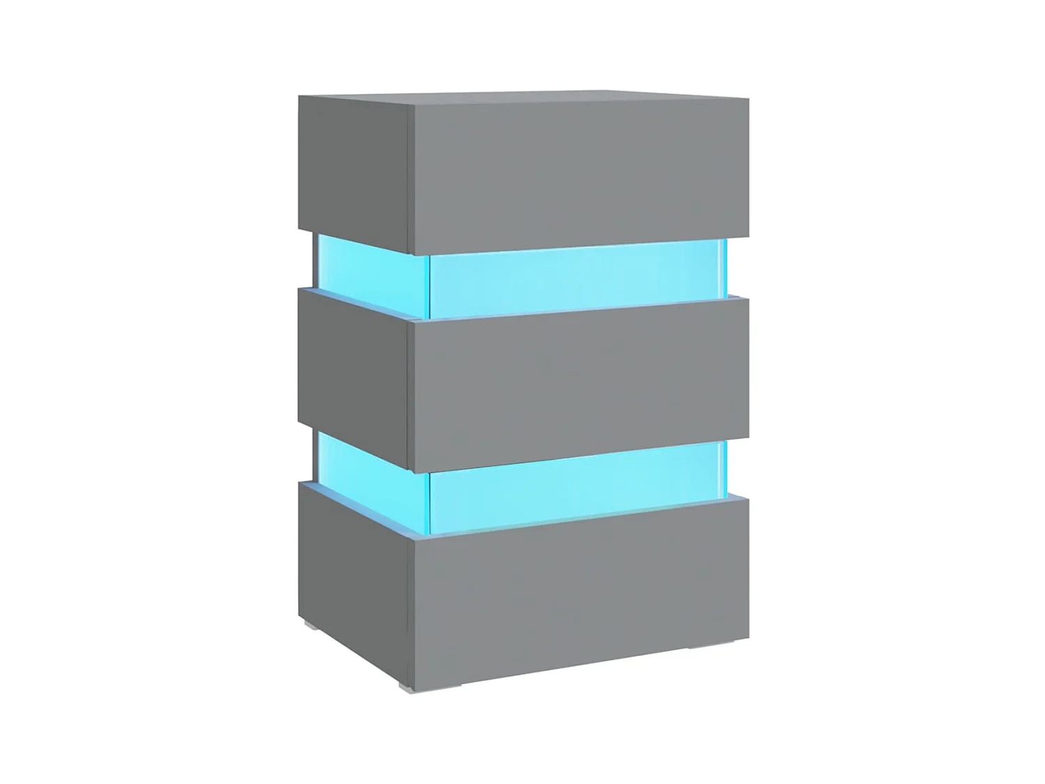 Mohn  Table de chevet à LED Gris 45x35x67 cm Bois d'ingénierie