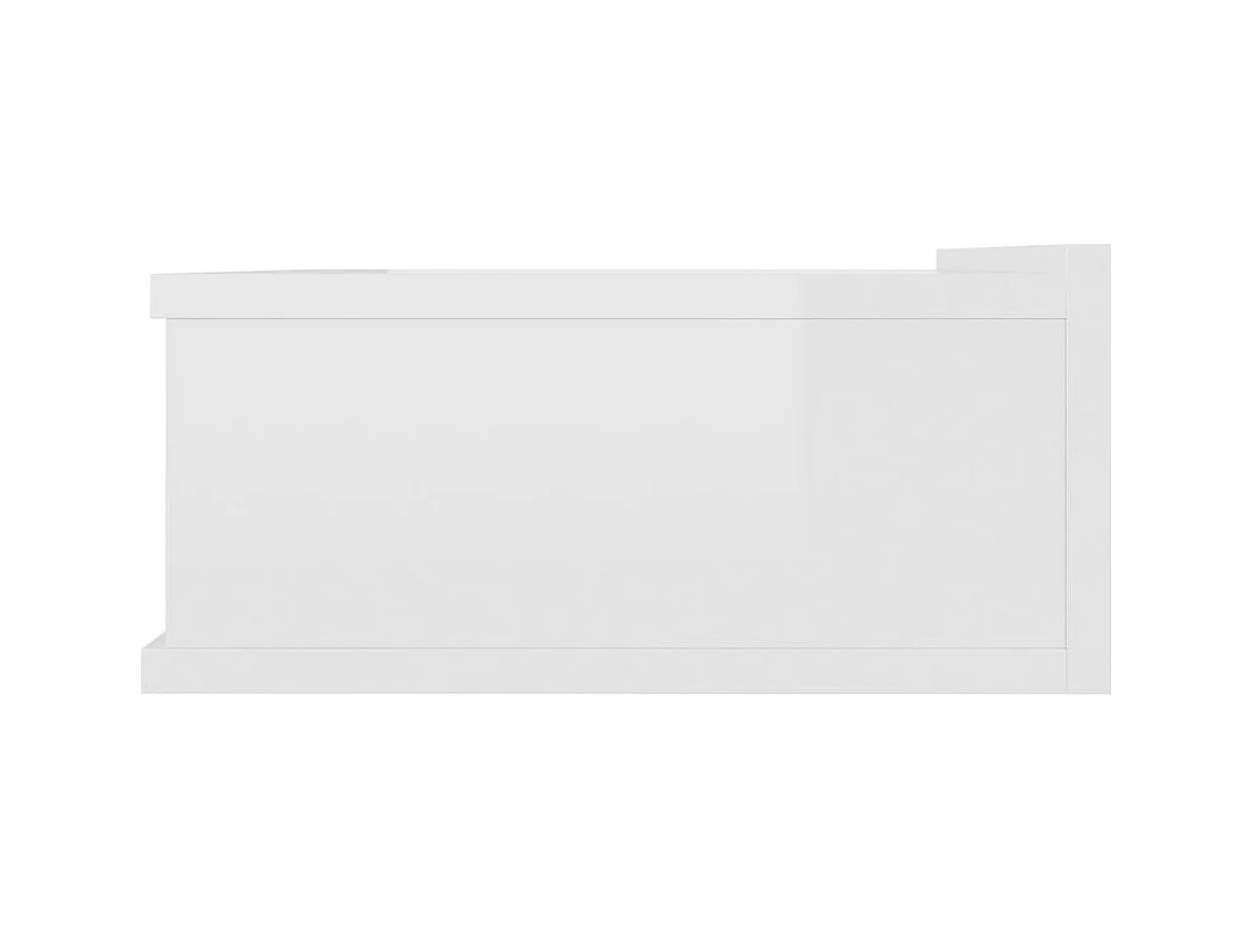 Stanford  Tables de chevet flottantes 2pcs Blanc brillant Bois ingénierie