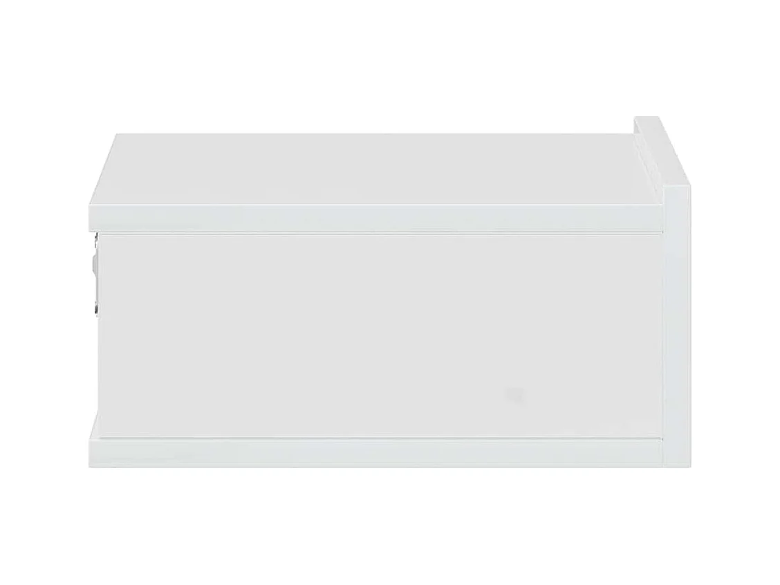 Stanford  Tables de chevet flottantes 2pcs Blanc brillant Bois ingénierie