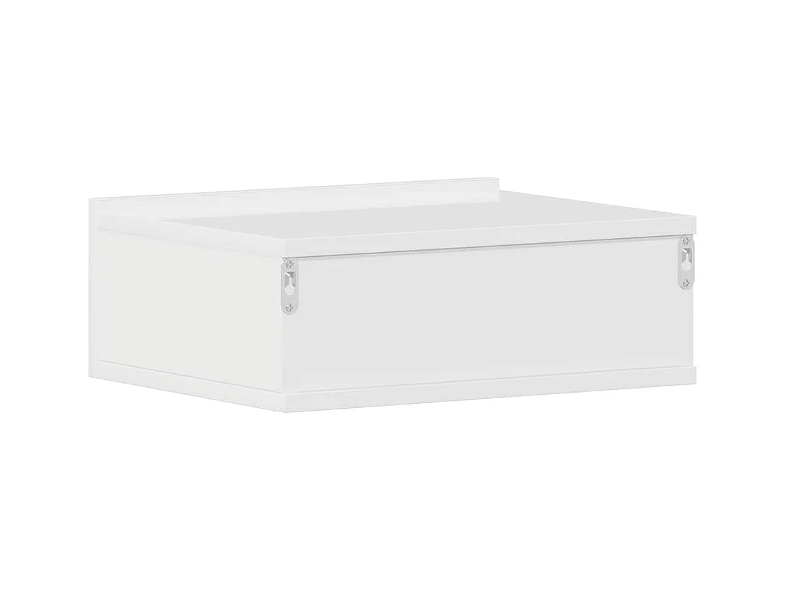 Stanford  Tables de chevet flottantes 2pcs Blanc brillant Bois ingénierie