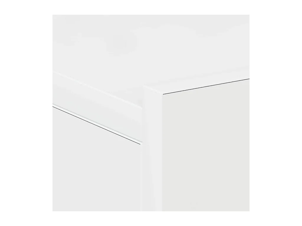 Stanford  Tables de chevet flottantes 2pcs Blanc brillant Bois ingénierie