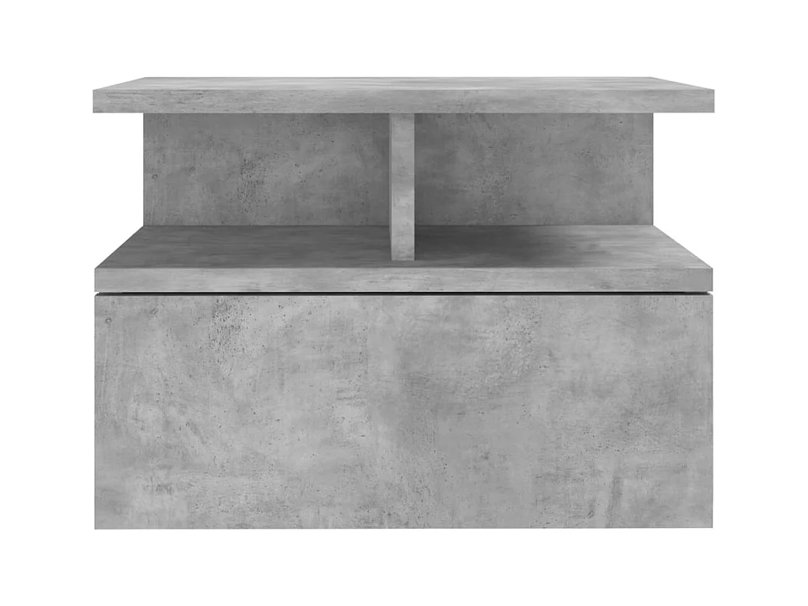 Emmanuelle  Table de chevet flottante Gris béton Bois d'ingénierie