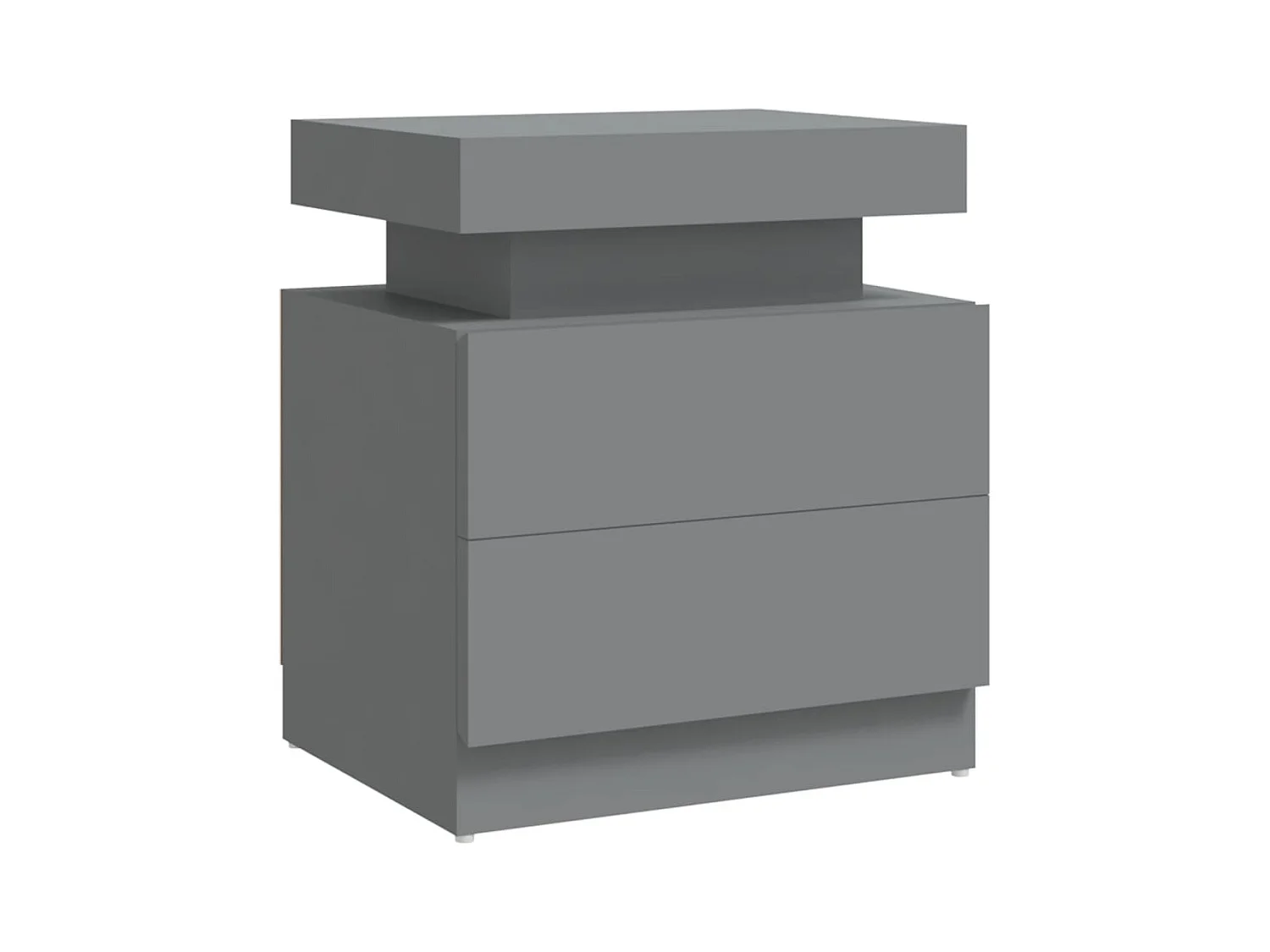 Reinir  Table de chevet Gris 45x35x52 cm Bois d'ingénierie