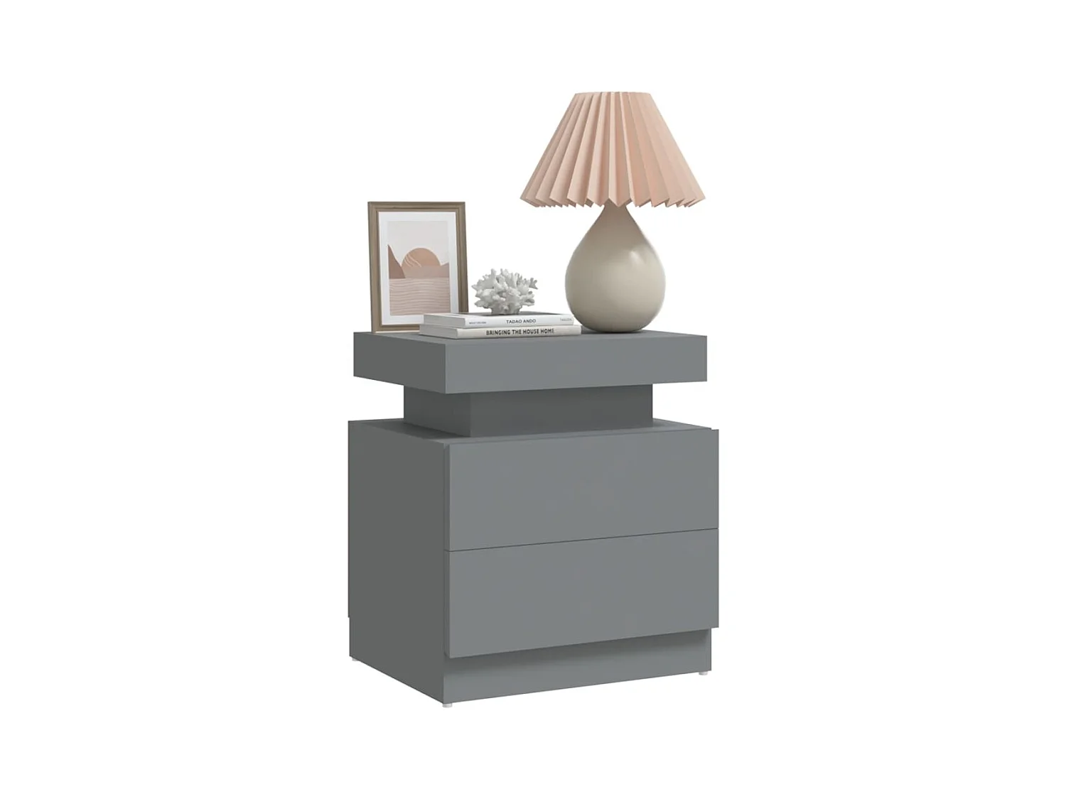 Reinir  Table de chevet Gris 45x35x52 cm Bois d'ingénierie