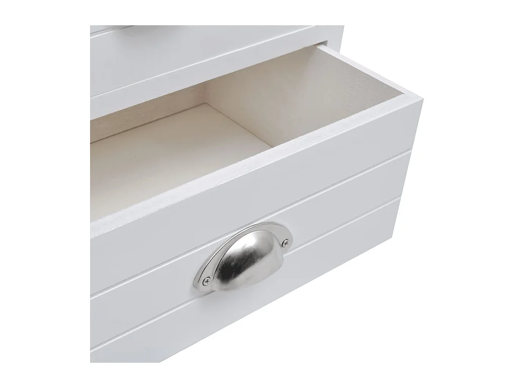 Paul-Joël  Table de chevet en style français 2 pcs Blanc