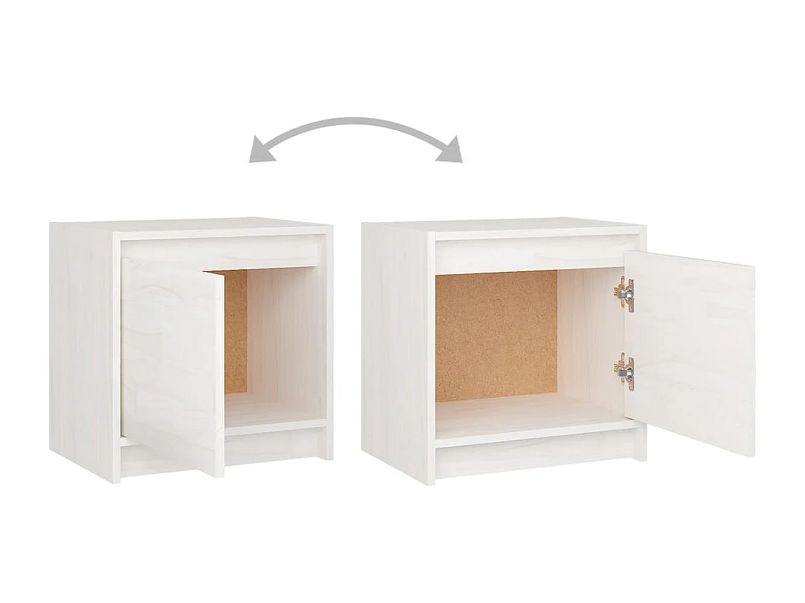 Assaria  Tables de chevet 2 pcs Blanc 40x30,5x40 cm Bois de pin massif