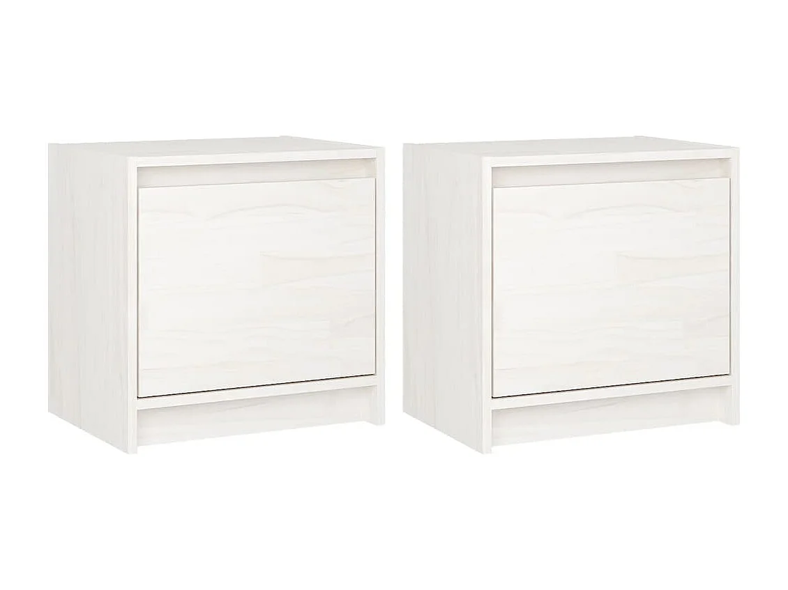 Assaria  Tables de chevet 2 pcs Blanc 40x30,5x40 cm Bois de pin massif