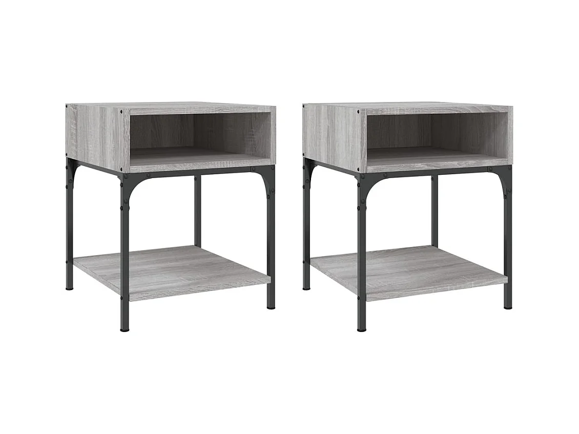 Marthe Helene  Tables de chevet 2 pcs sonoma gris 40x41x50 cm bois ingénierie