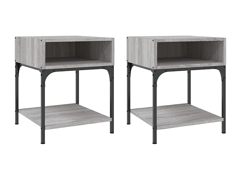 Marthe Helene  Tables de chevet 2 pcs sonoma gris 40x41x50 cm bois ingénierie
