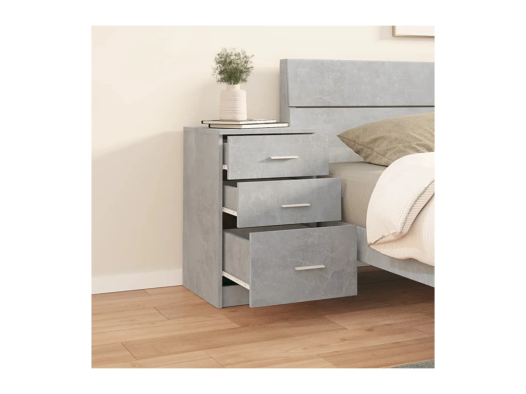 Vacaville  Table de chevet Gris béton 40x40x63 cm bois d’ingénierie