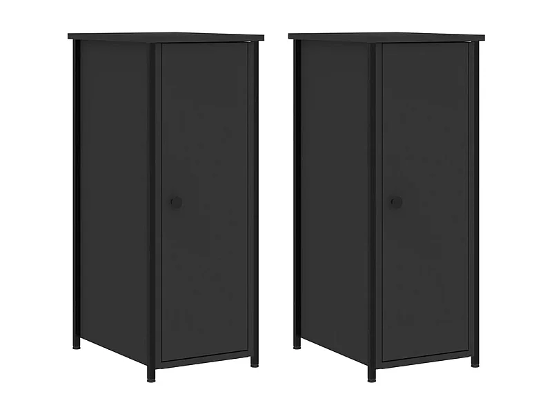 Kearney  Comodini 2 pz Neri 32x42x80 cm in Legno Multistrato