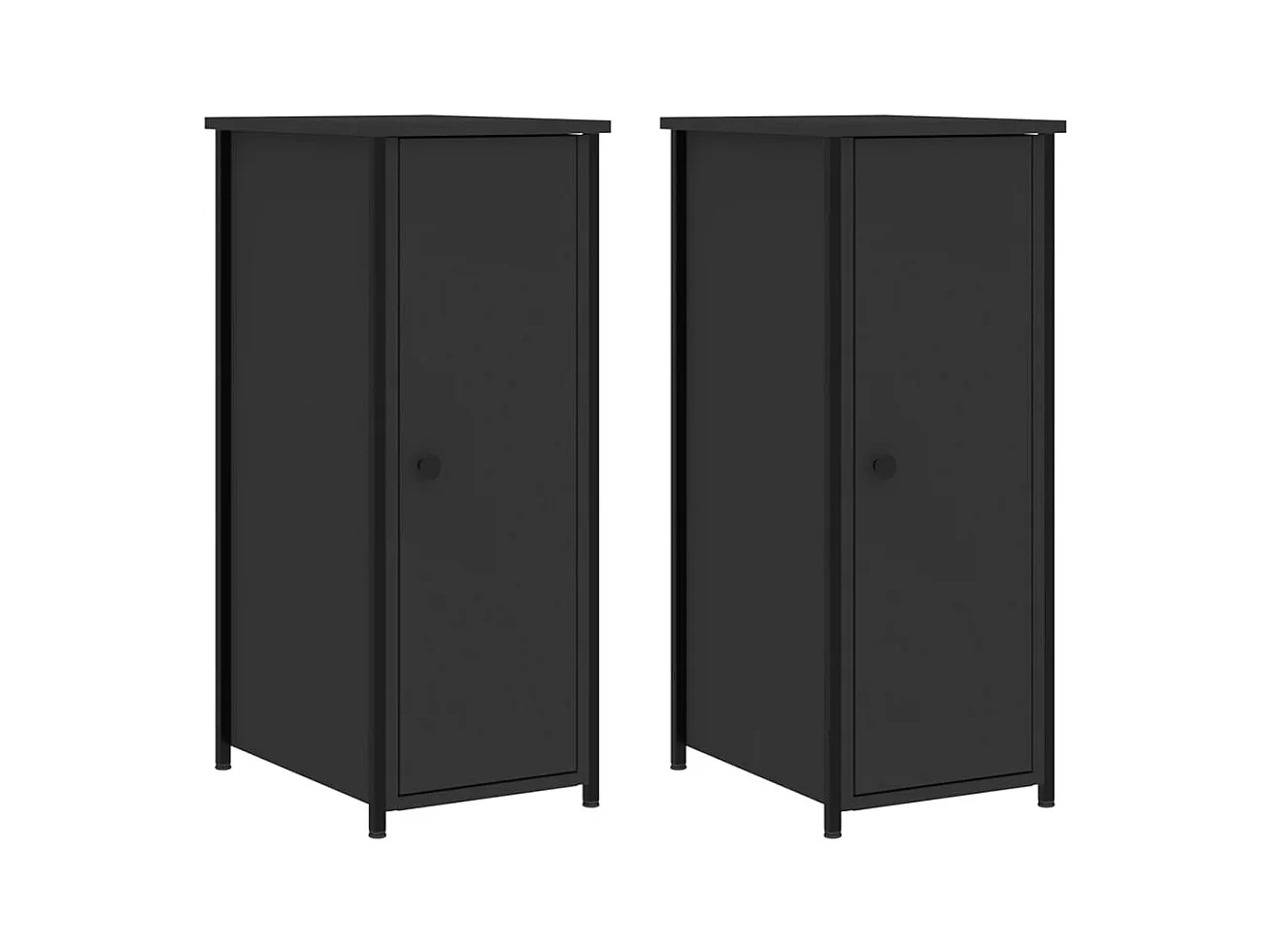 Kearney  Tables de chevet 2 pcs noir 32x42x80 cm bois d’ingénierie