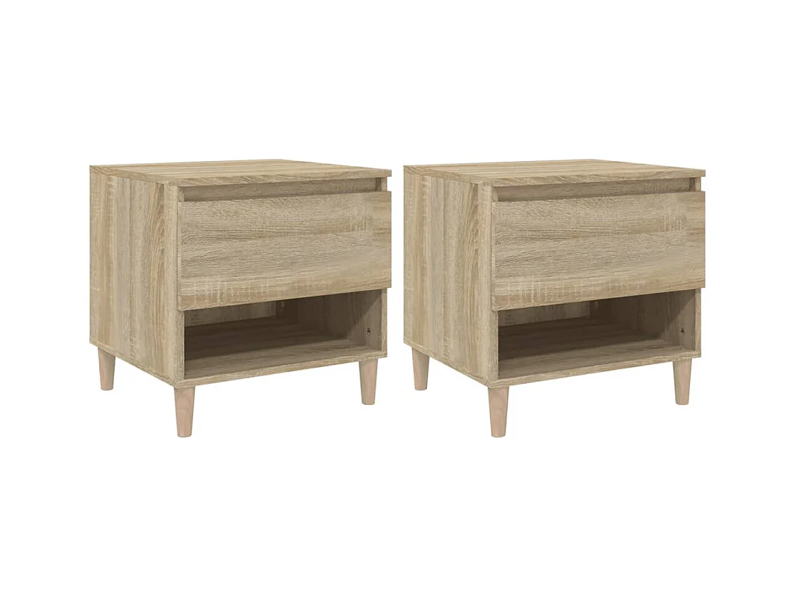 Galorn  Tables de chevet 2pcs Chêne sonoma 50x46x50cm Bois d’ingénierie