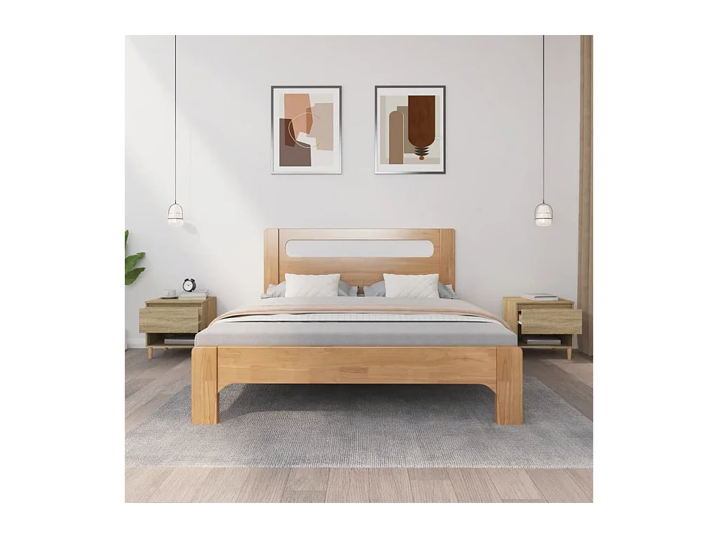 Galorn  Tables de chevet 2pcs Chêne sonoma 50x46x50cm Bois d’ingénierie