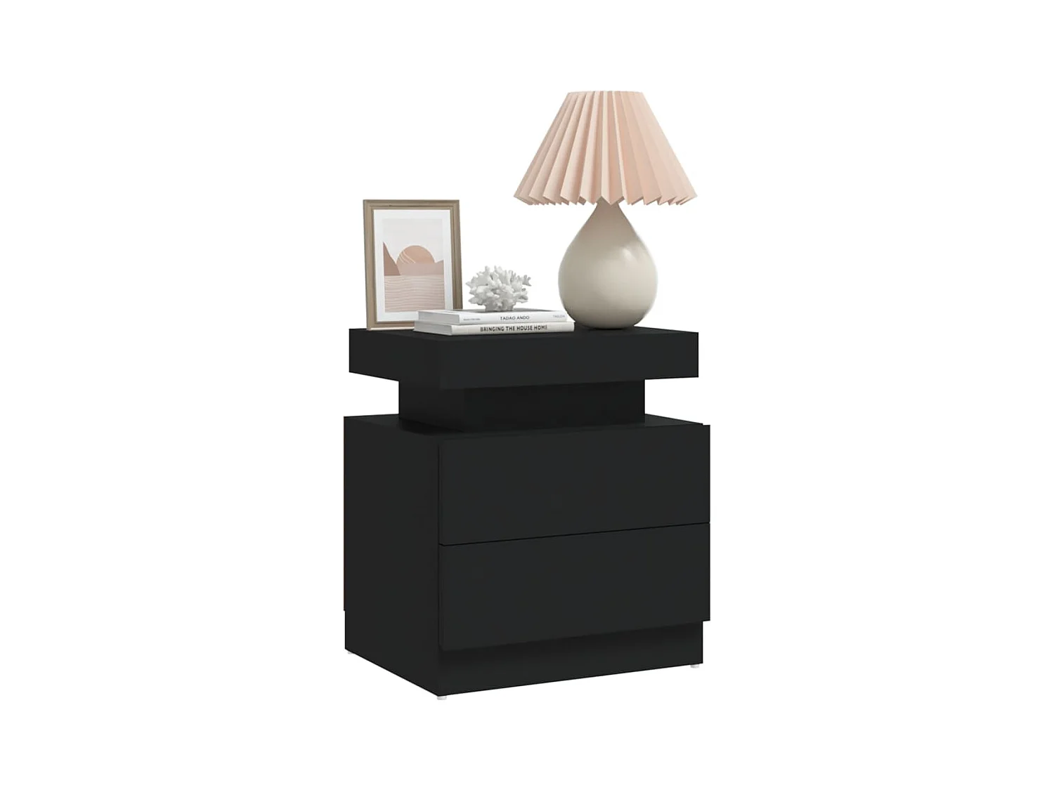 Reinir  Table de chevet Noir 45x35x52 cm Aggloméré