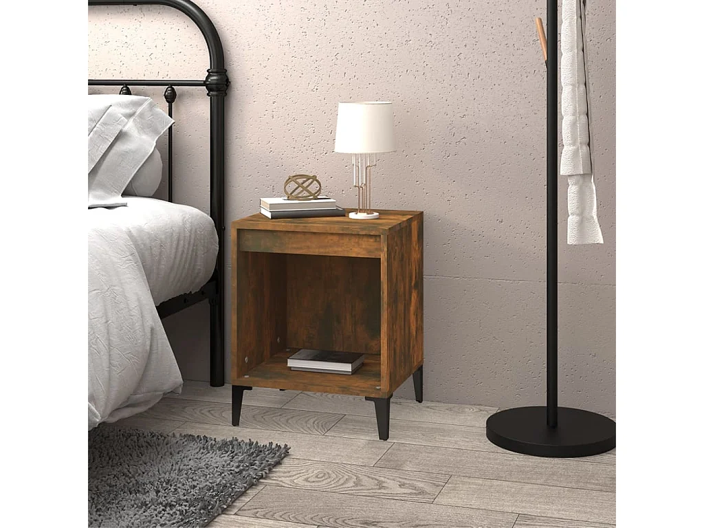 Hartford  Table de chevet Chêne fumé 40x35x50 cm