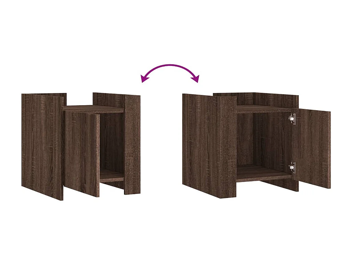 Jarnor  Table de chevet chêne marron 45x50x50 cm bois d’ingénierie