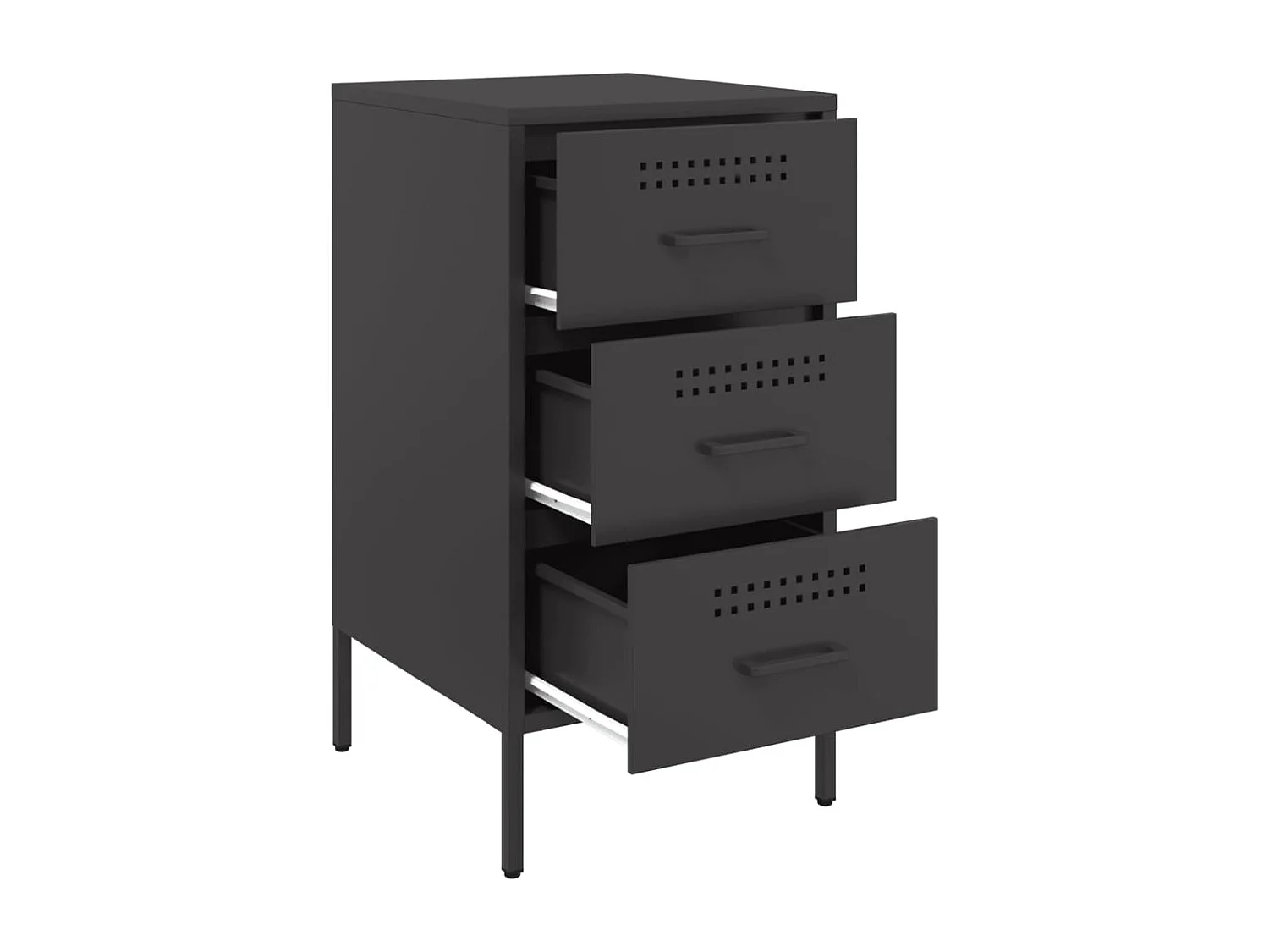 Vyndor  Tables de chevet 2 pcs noir 36x39x68 cm acier