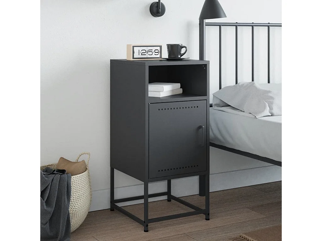 Jacek  Table de chevet anthracite 36x39x78 cm acier