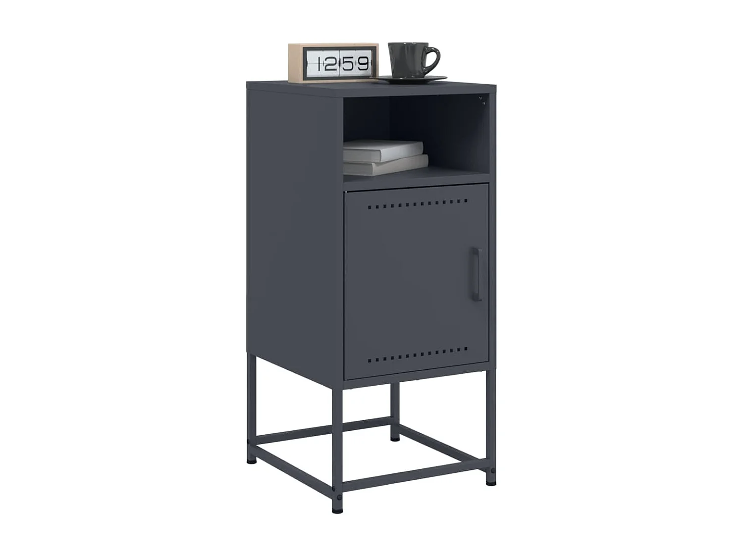 Jacek  Table de chevet anthracite 36x39x78 cm acier