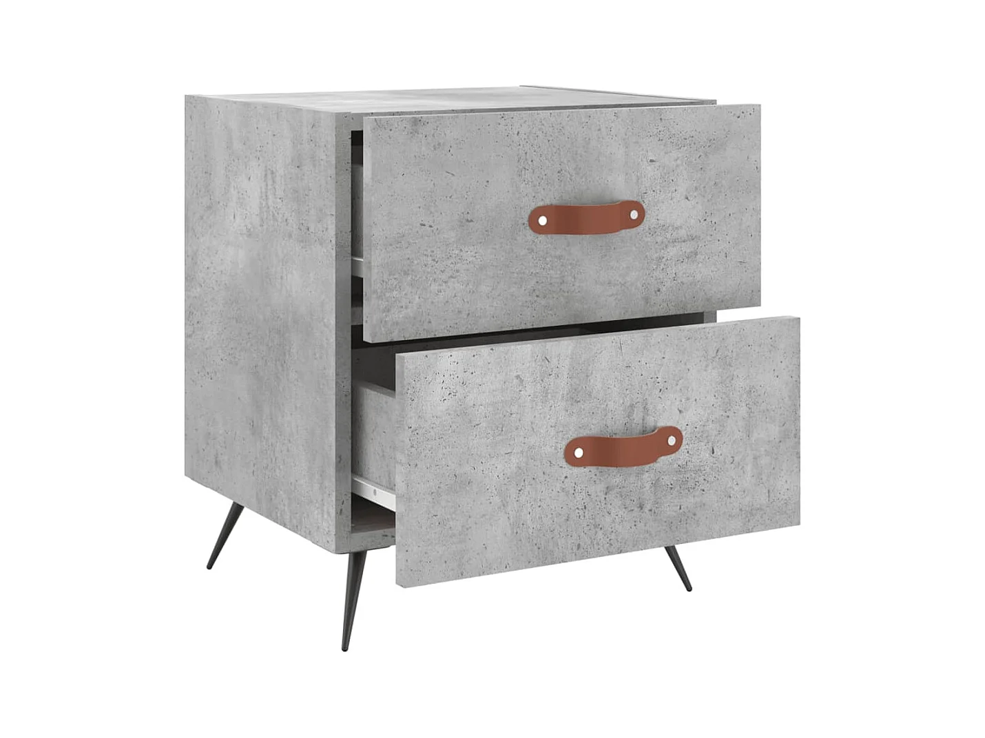 Yvella  Tables de chevet 2pcs gris béton 40x35x47,5cm bois d’ingénierie