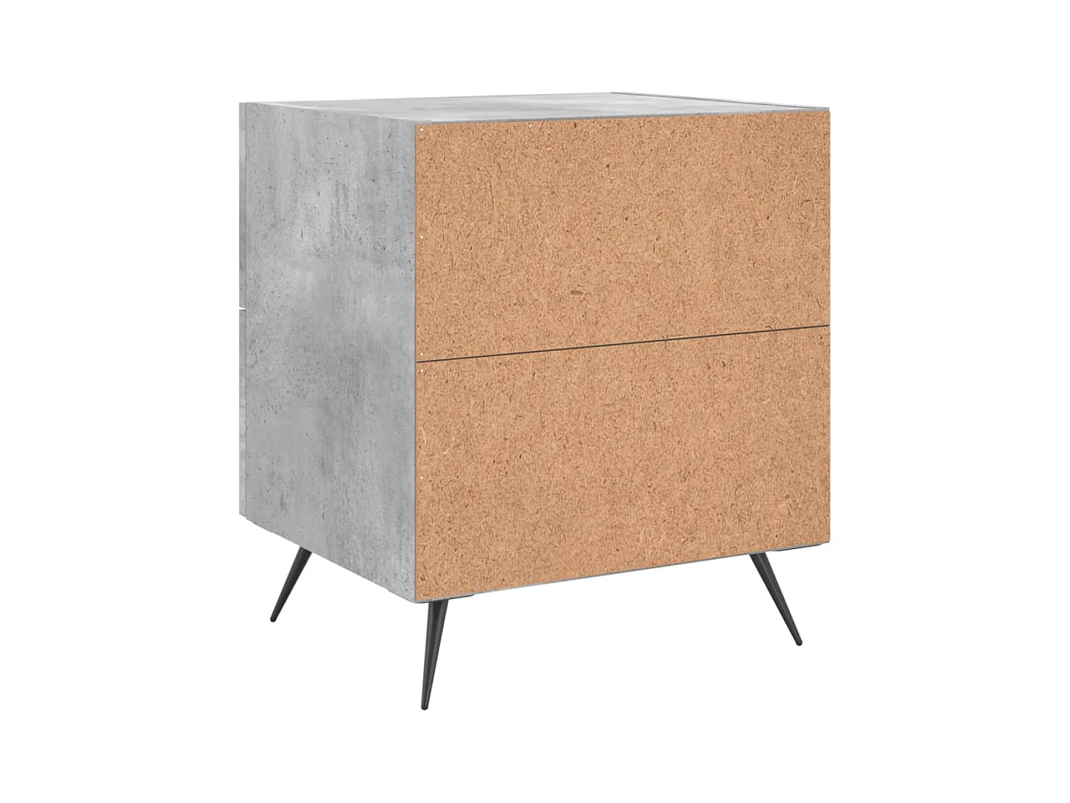 Yvella  Tables de chevet 2pcs gris béton 40x35x47,5cm bois d’ingénierie