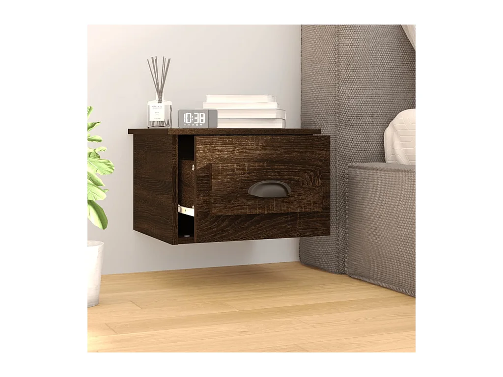 Boven-Leeuwen  Table de chevet murale chêne marron 41,5x36x28 cm
