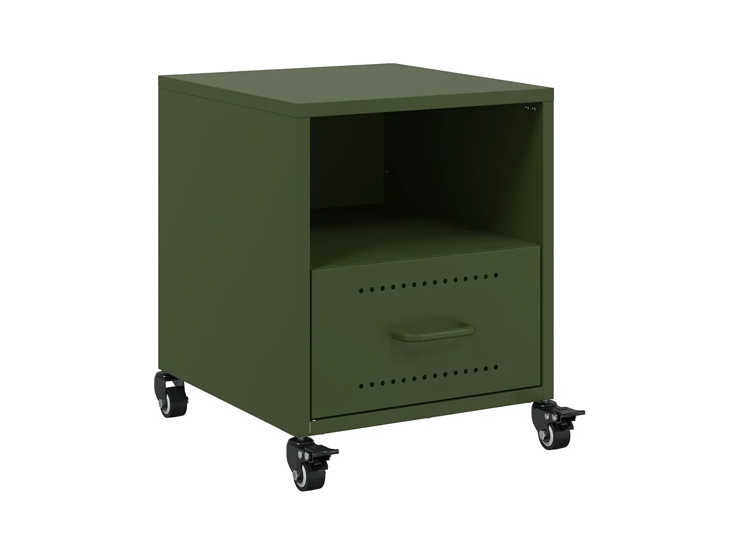 Evalara  Table de chevet vert olive 36x39x43,5 cm acier