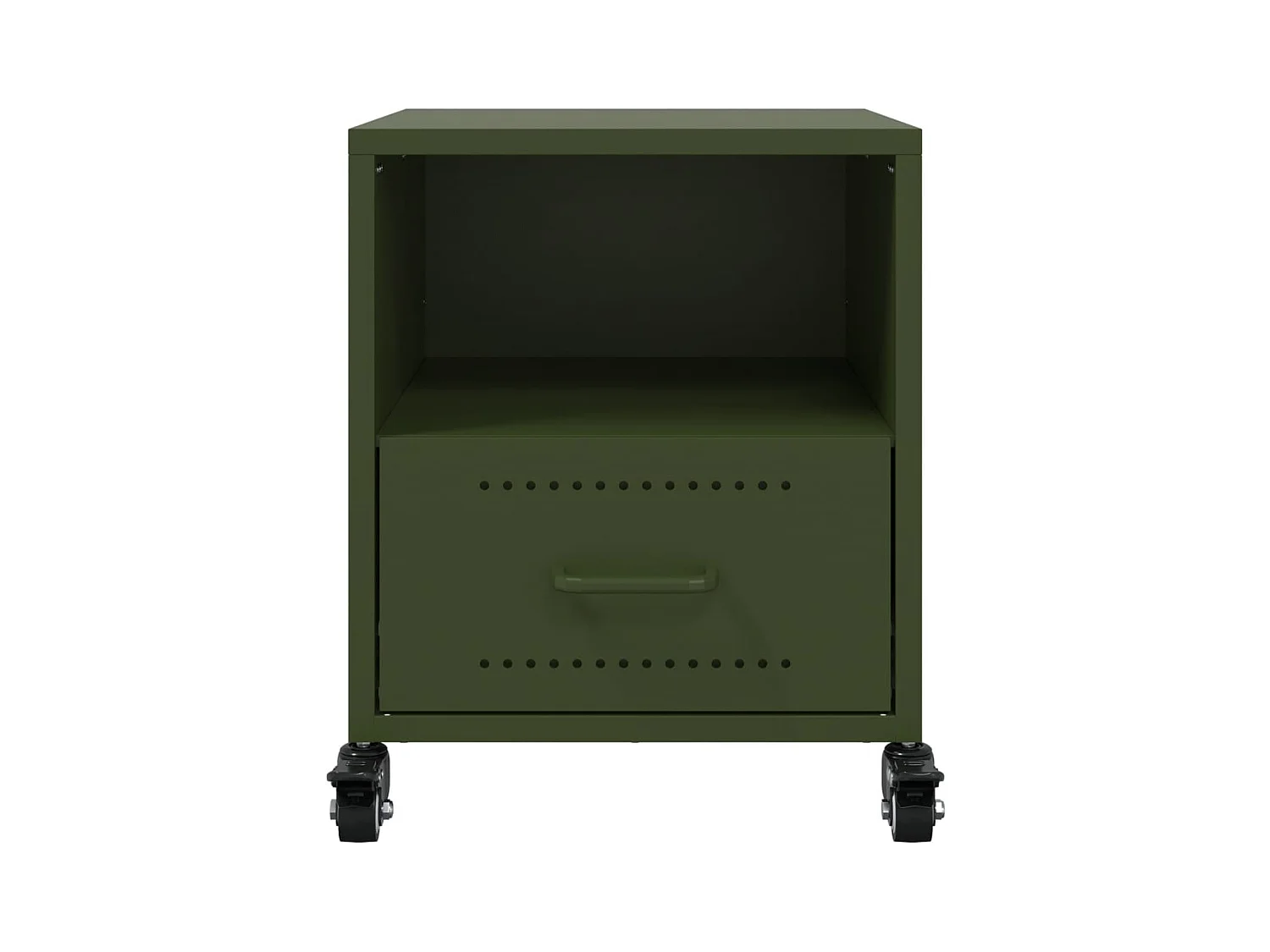 Evalara  Table de chevet vert olive 36x39x43,5 cm acier