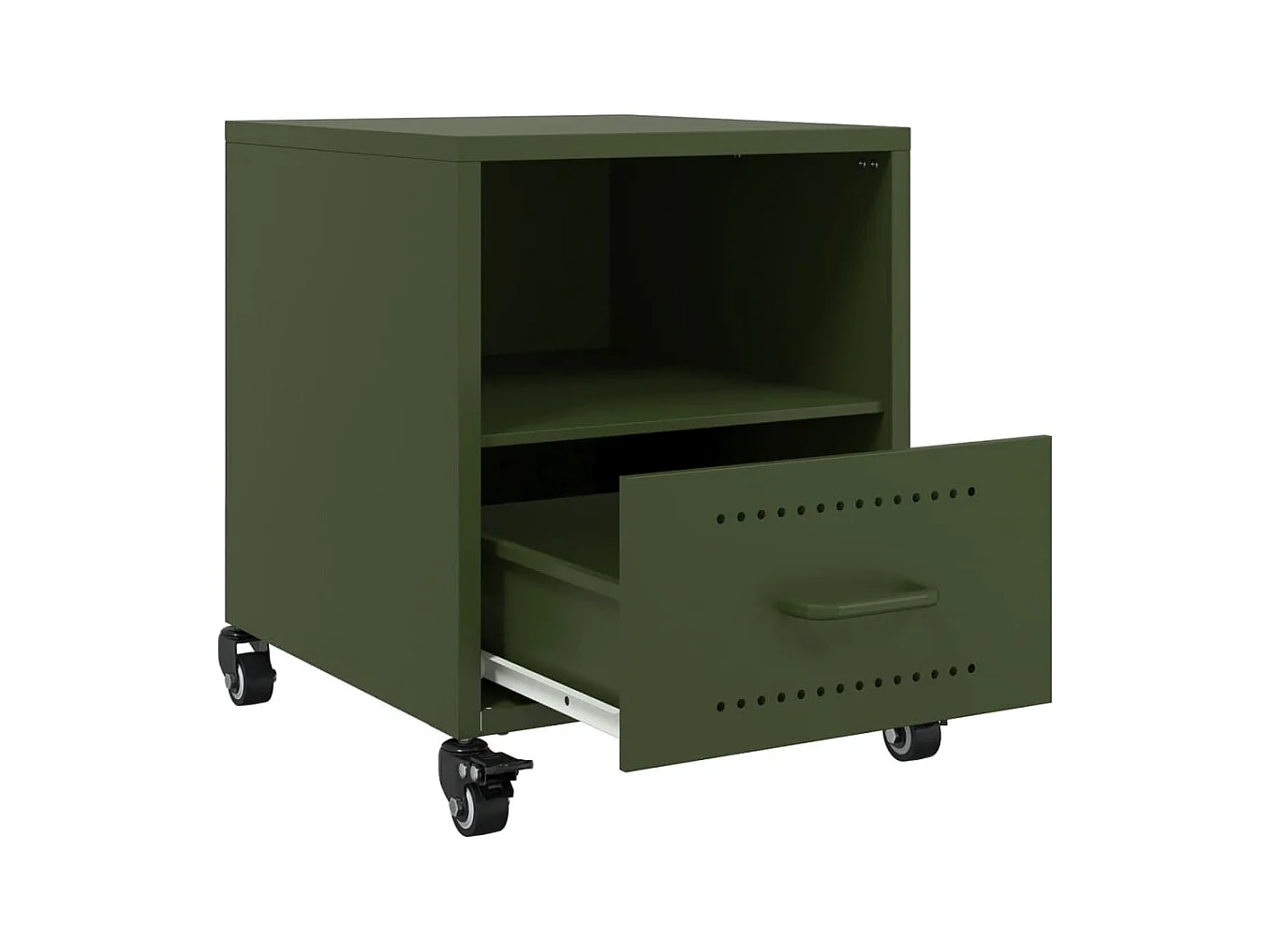 Evalara  Table de chevet vert olive 36x39x43,5 cm acier