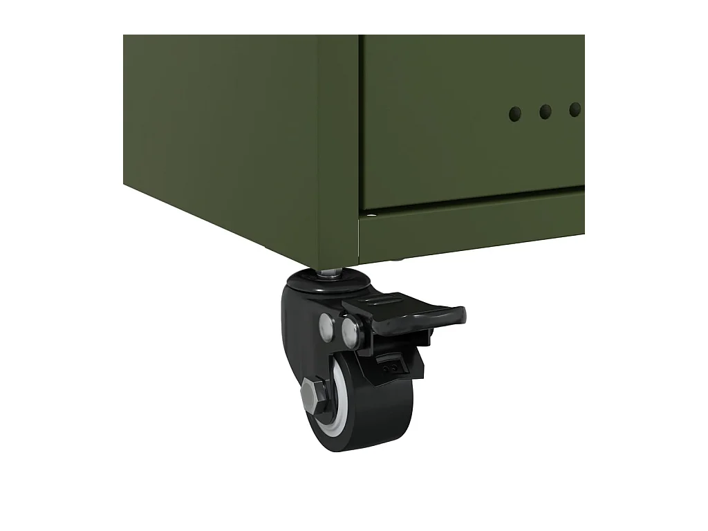 Evalara  Table de chevet vert olive 36x39x43,5 cm acier