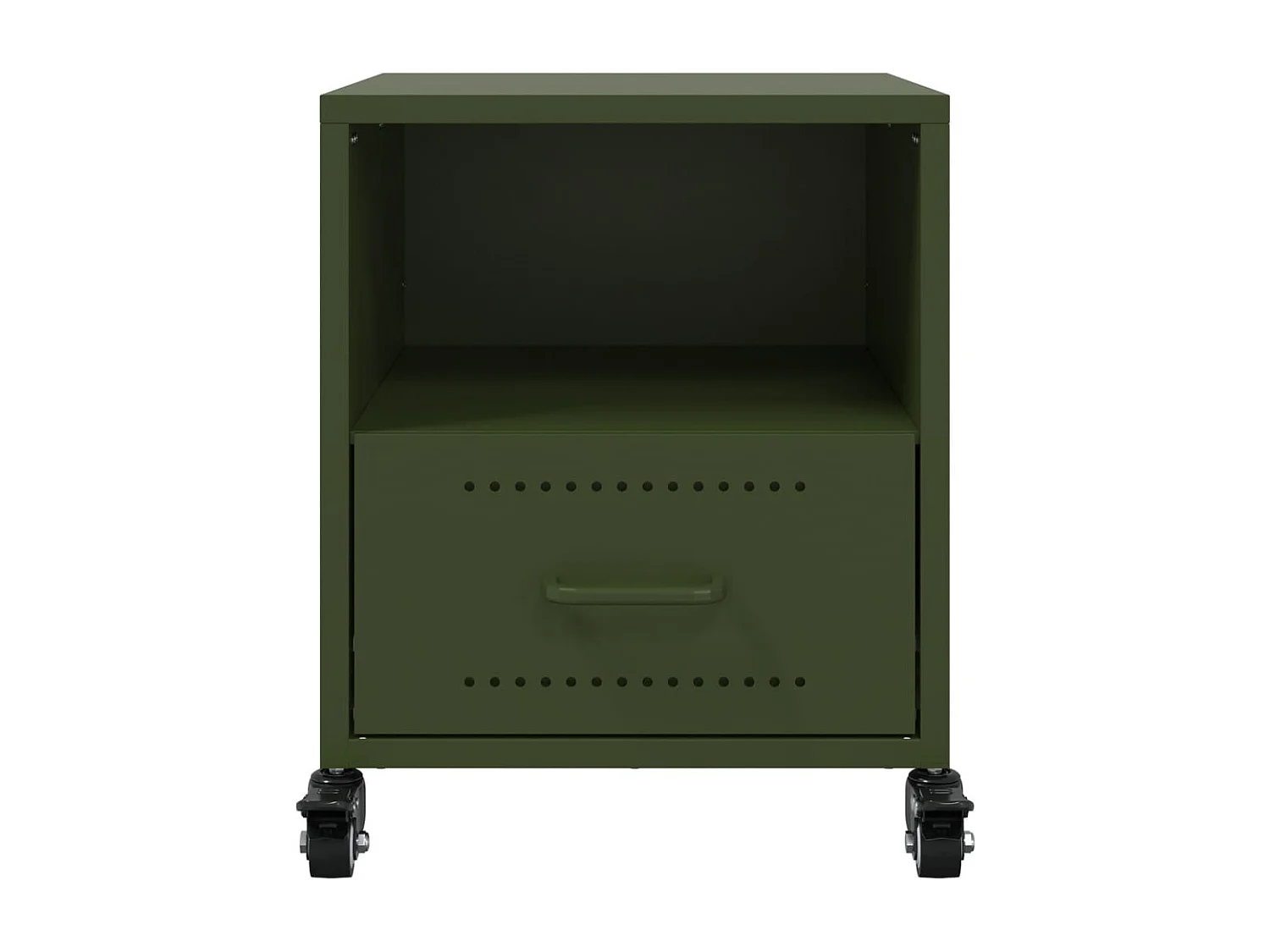 Evalara  Table de chevet vert olive 36x39x43,5 cm acier