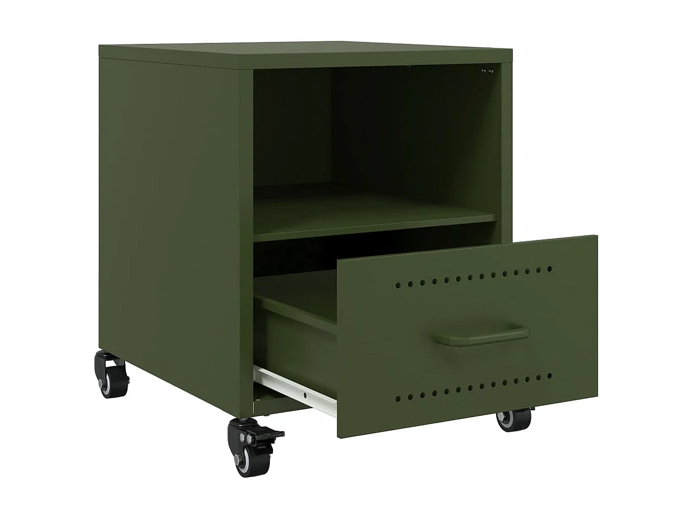 Evalara  Table de chevet vert olive 36x39x43,5 cm acier