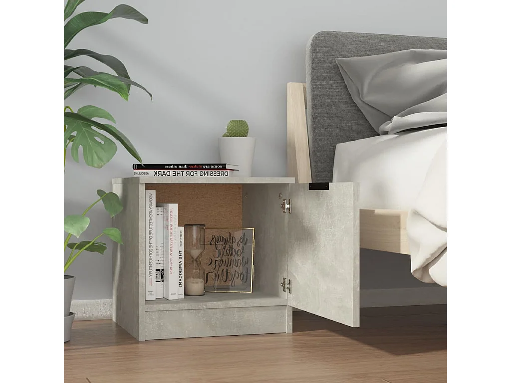 Pekela  Table de chevet Gris béton 40x39x40 cm