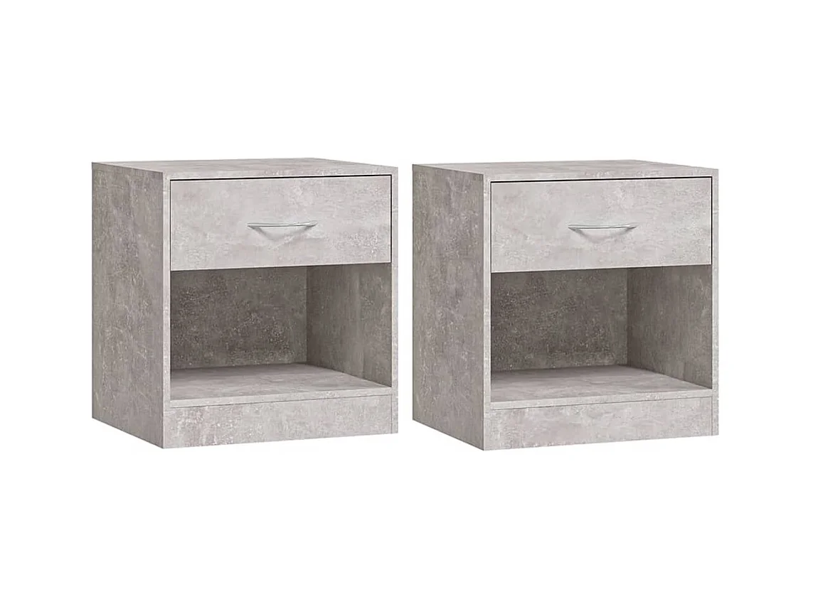 Gralina  Tables de chevet 2 pcs avec tiroir Gris béton