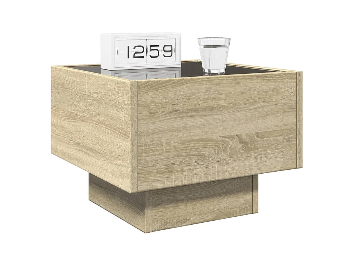 Myrla  Table de chevet avec LED infini chêne sonoma 40x40x30 cm