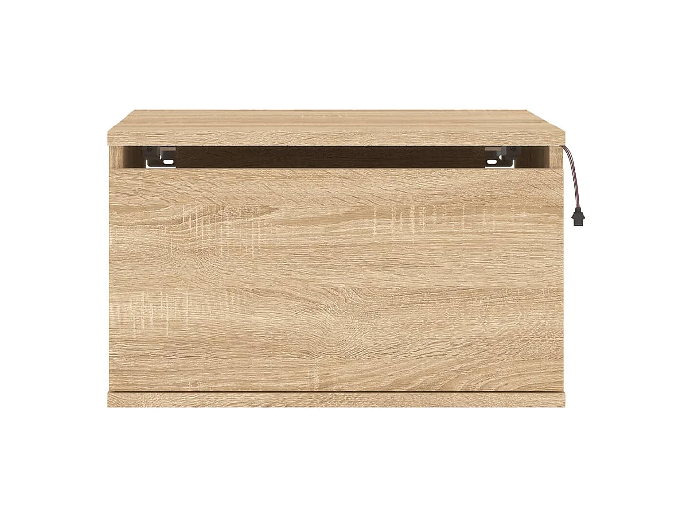 Vibeke  Table de chevet murale avec lumières LED chêne sonoma