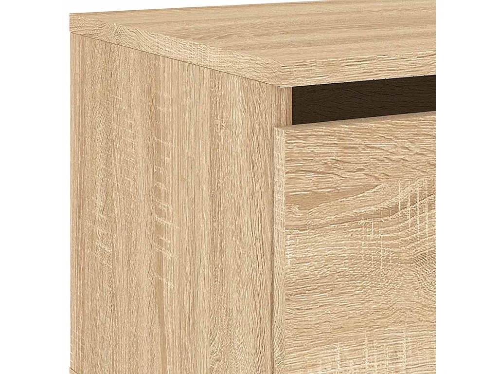 Vibeke  Table de chevet murale avec lumières LED chêne sonoma