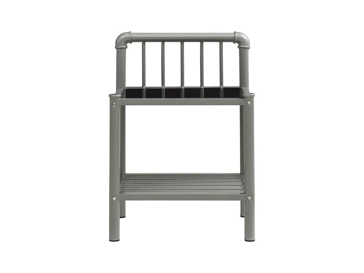 Ivelira  Tables de chevet 2 pcs Gris et noir Métal et verre