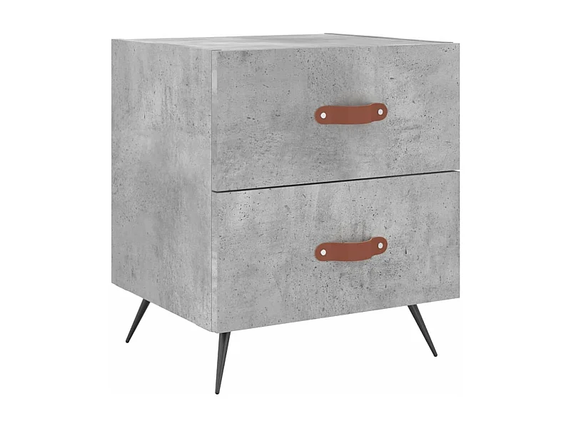 Yvella  Table de chevet gris béton 40x35x47,5 cm bois d’ingénierie