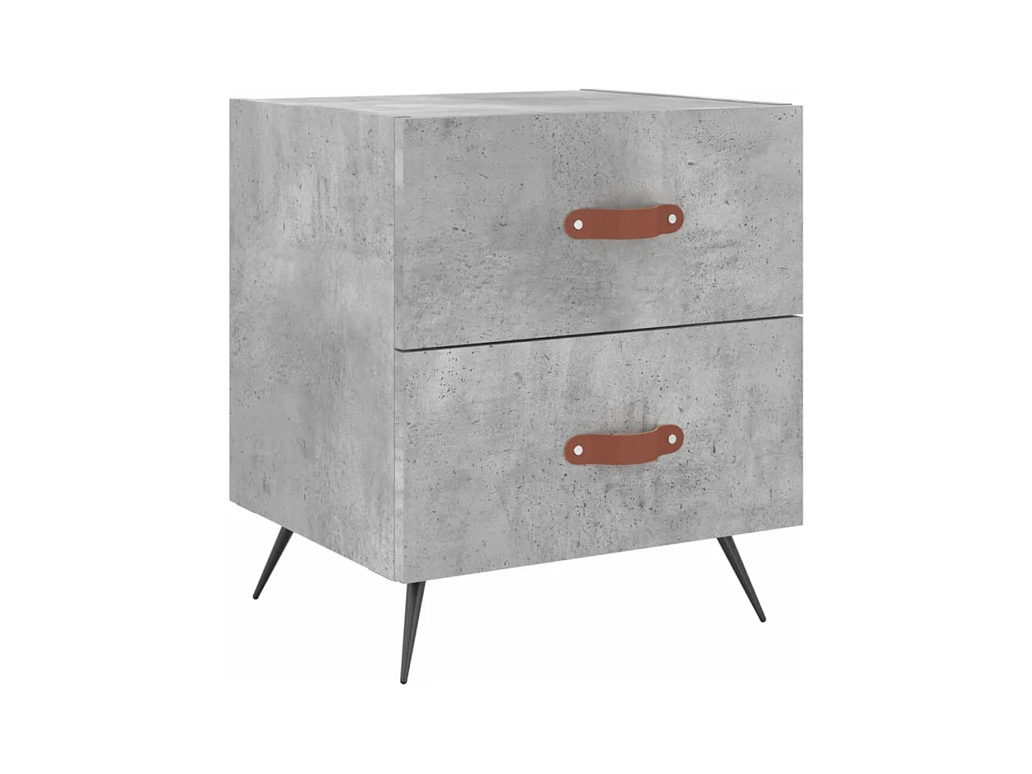 Yvella  Comodino Grigio Cemento 40x35x47,5 cm in Legno Multistrato