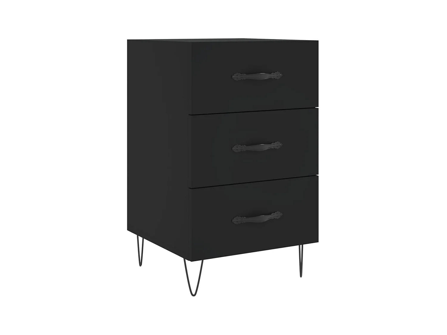 Cumming  Table de chevet noir 40x40x66 cm bois d'ingénierie